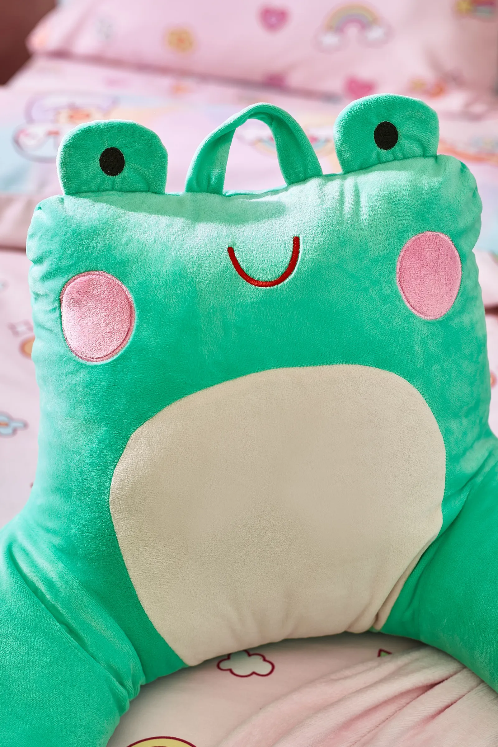 Catherine Lansfield 'Fran the Frog' Cuddle Cushion Back Rest in Green 2