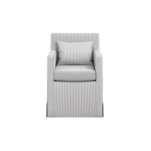 Hettie Dining Chair, Grey Stripe Fabric 2