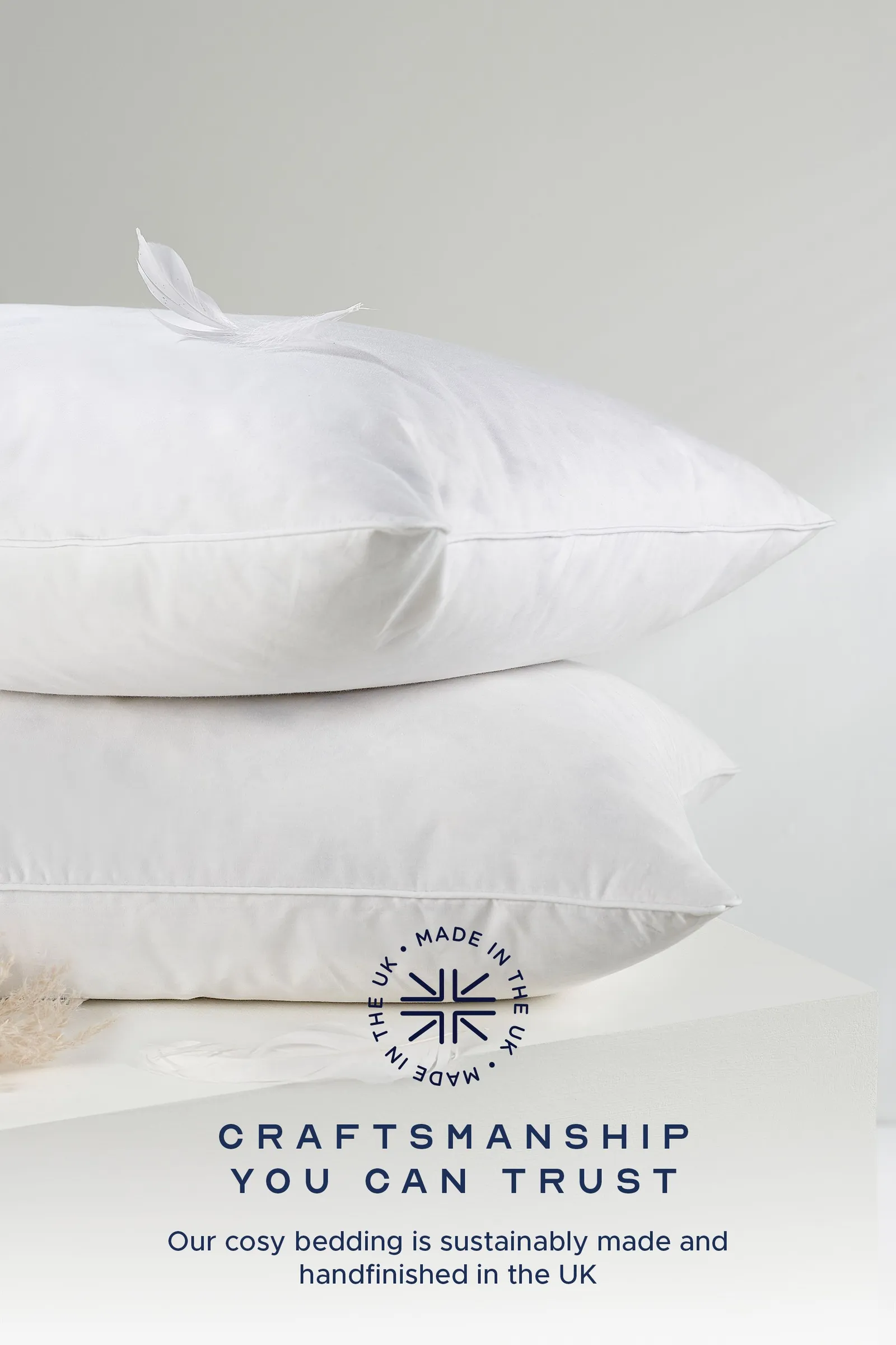 Snuggledown 4 Pack Scandinavian Duck Feather & Down Medium Support Pillows in White 5