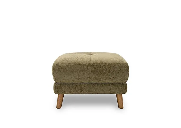 Soren Rectangular Fabric Footstool - Moss - Living Room Furniture