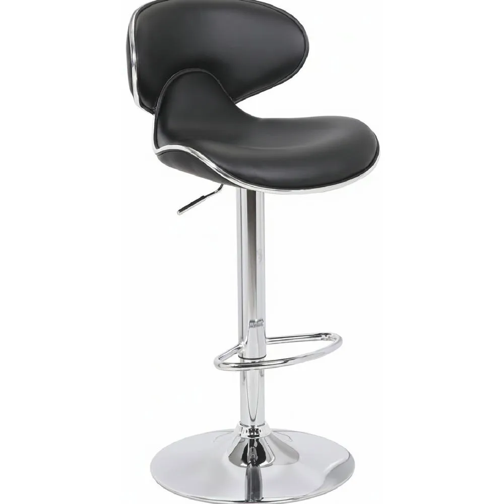 netfurniture Planet Kitchen Breakfast Bar Stool Black Padded Seat Height Adjustable