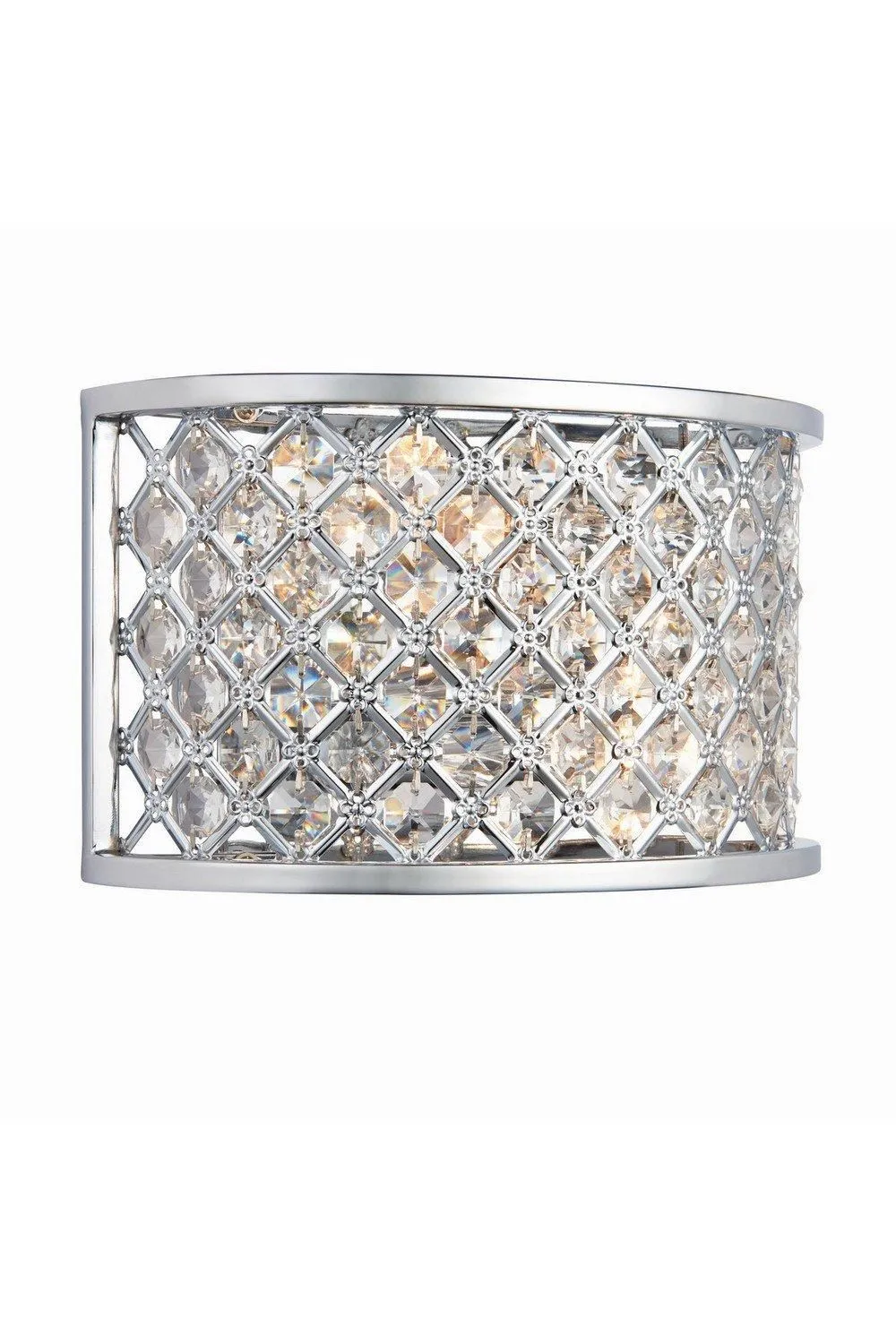 Netlighting Hudson 2 Light Indoor Wall Light Chrome with Crystal E14 in Clear