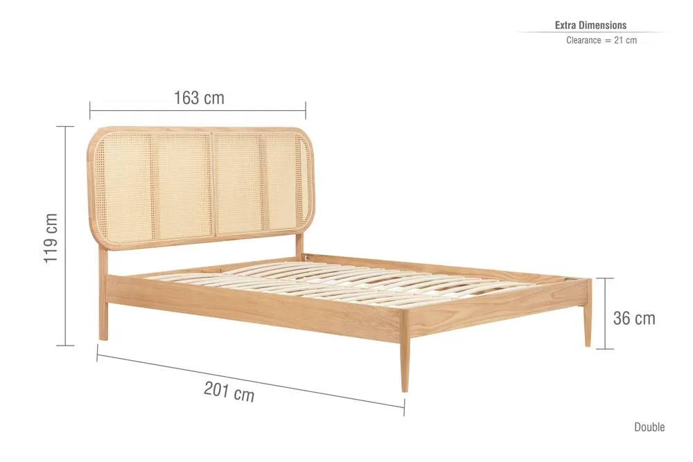 Birlea Rattan Bed Frame Calibra Oak Bedstead in Light Oak 6