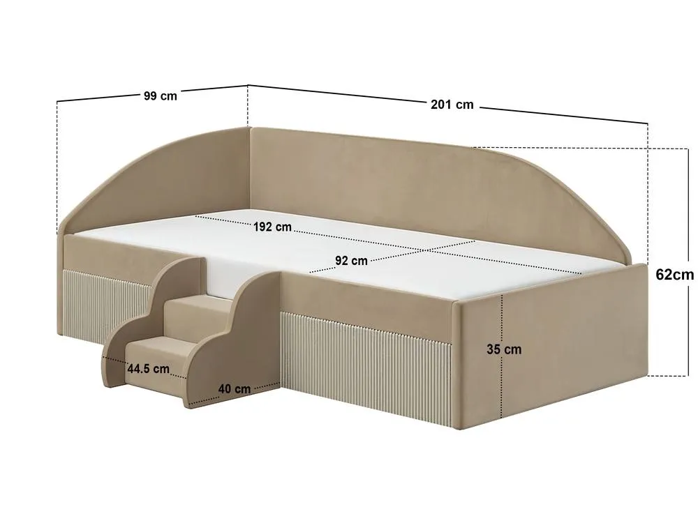 Flair Aviana Velvet Low Sleeper Bed with Beige Cord 6