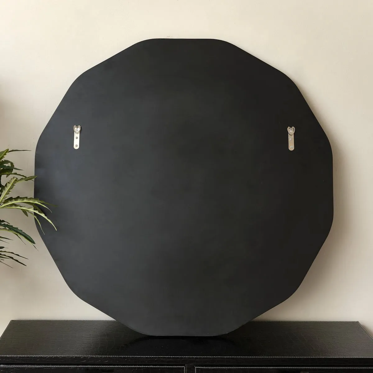 Melody Maison Large Round Gold Scalloped Wall Mirror 90cm X 90cm 6