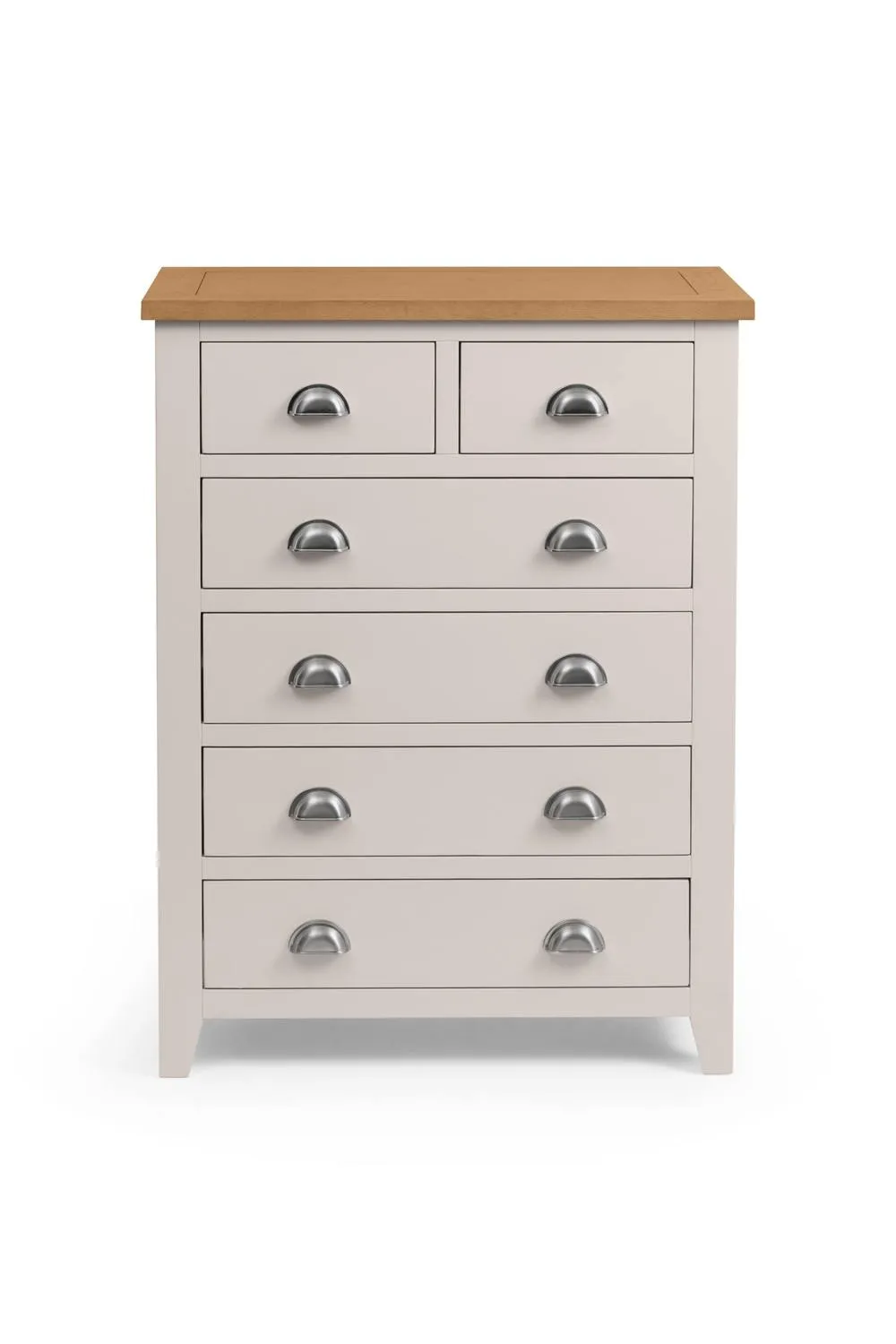 Julian Bowen Richmond 6 Drawer Chest (4+2) in Light Grey 5