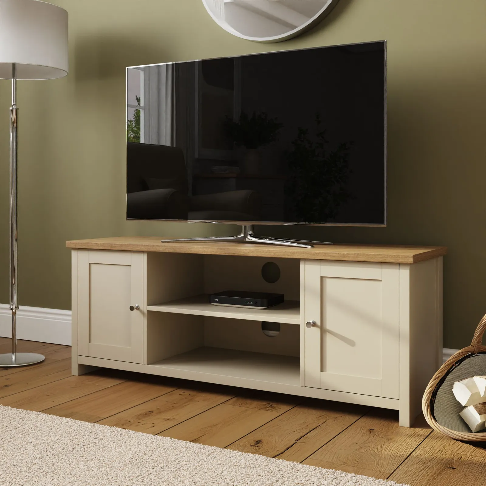 GFW Lancaster Large TV Cabinet in Cream 2
