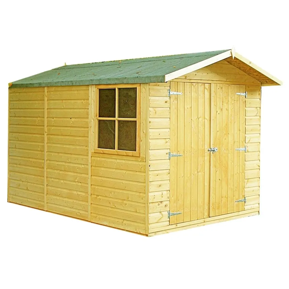 Shires Guernsey Double Doors Tongue & Groove Garden Shed Workshop 7x10 ft in Tan 2