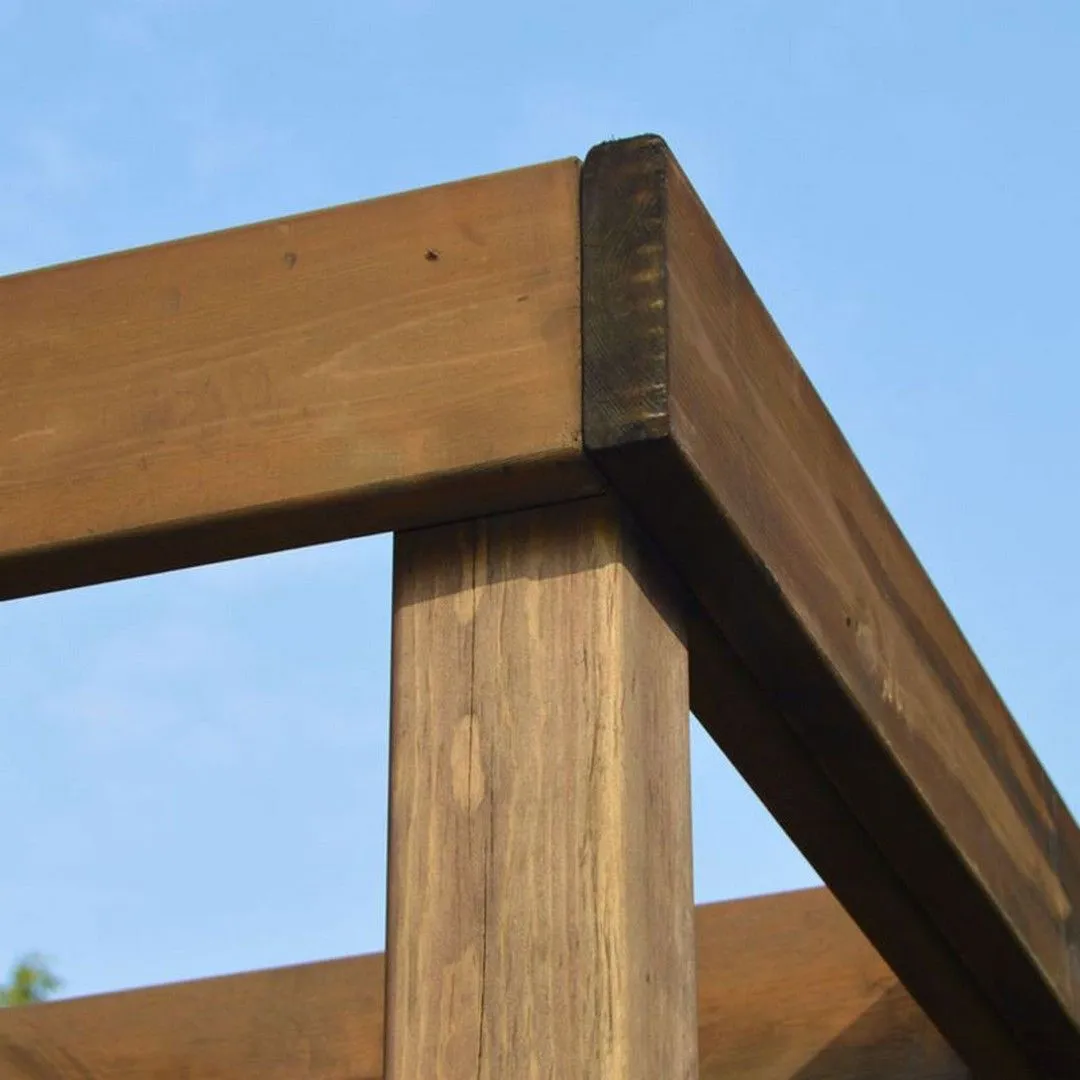 Rutland County Garden Furniture Ltd Wall Mounted Box Pergola - L300 x W300 x H270 cm - Rustic Brown 5