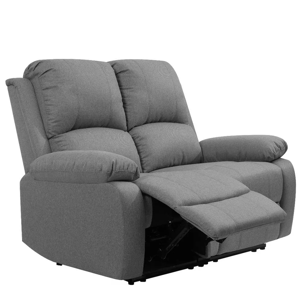 Comfy Living Ltd Luxury Fabric Reclining 3 Seater Sofa & 2 Seater Sofa in Light Grey 3