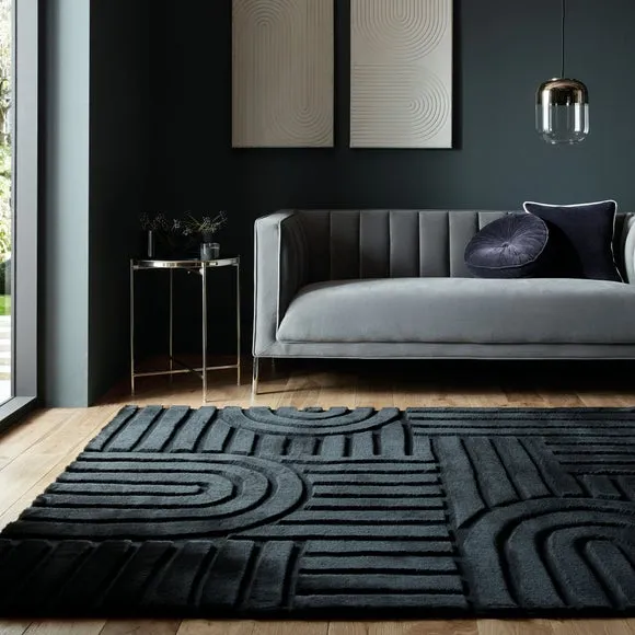Supersoft Lush Geometric Faux Fur Arch Rug 1
