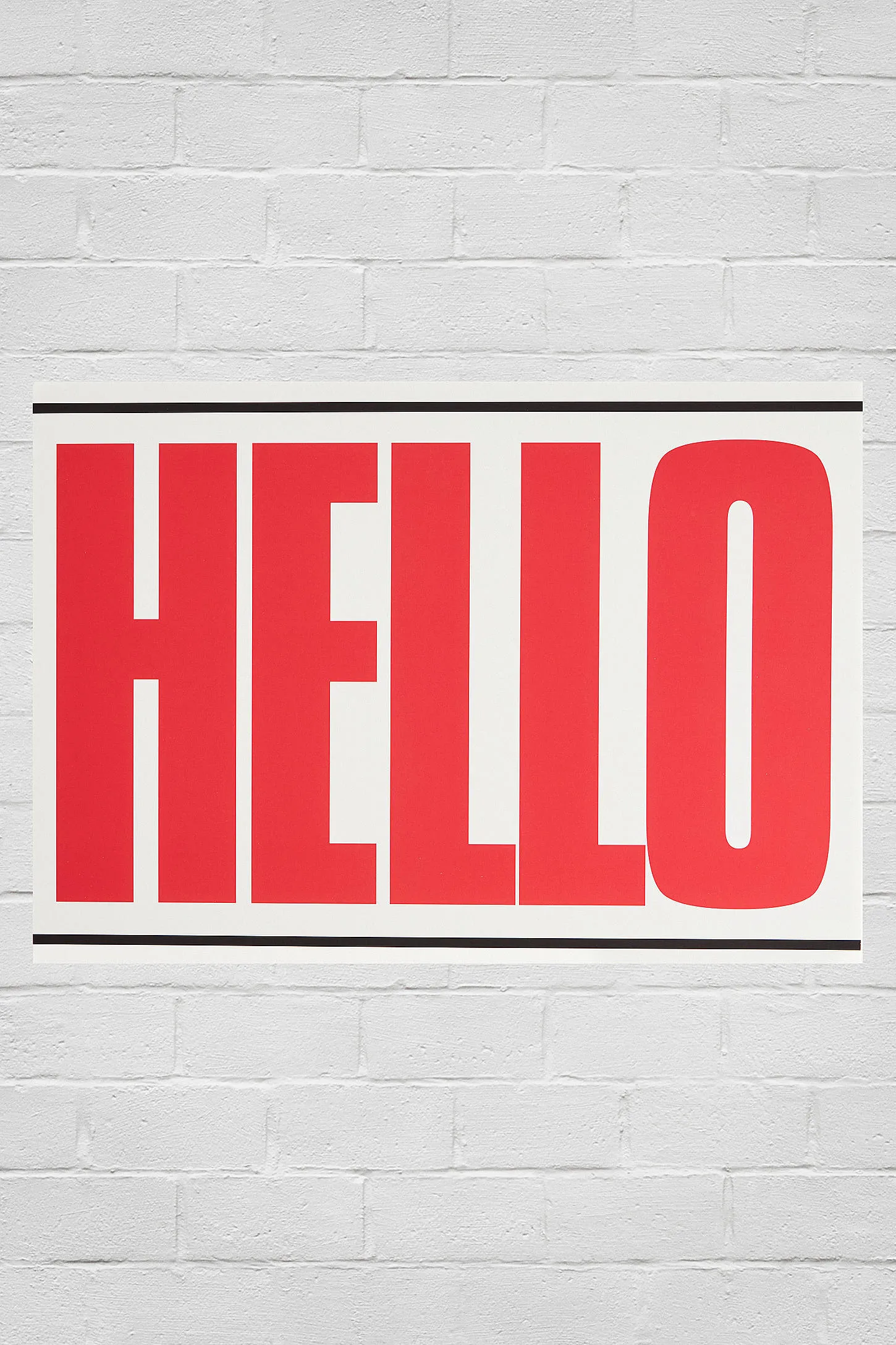 Hello 30x40cm Wall Art Print - Red