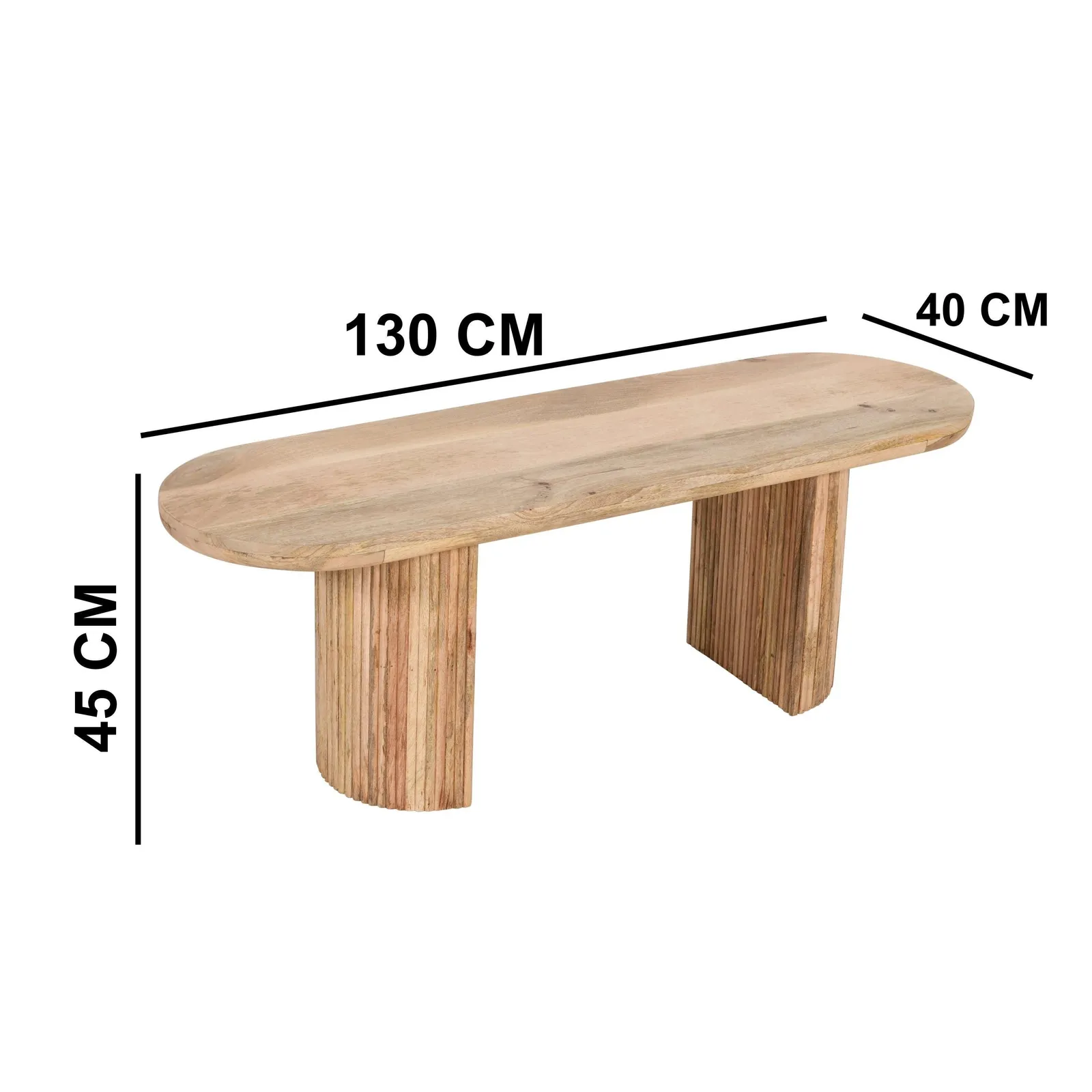 IH Design Margarita Solid Wooden Dining Bench in Light Brown 4