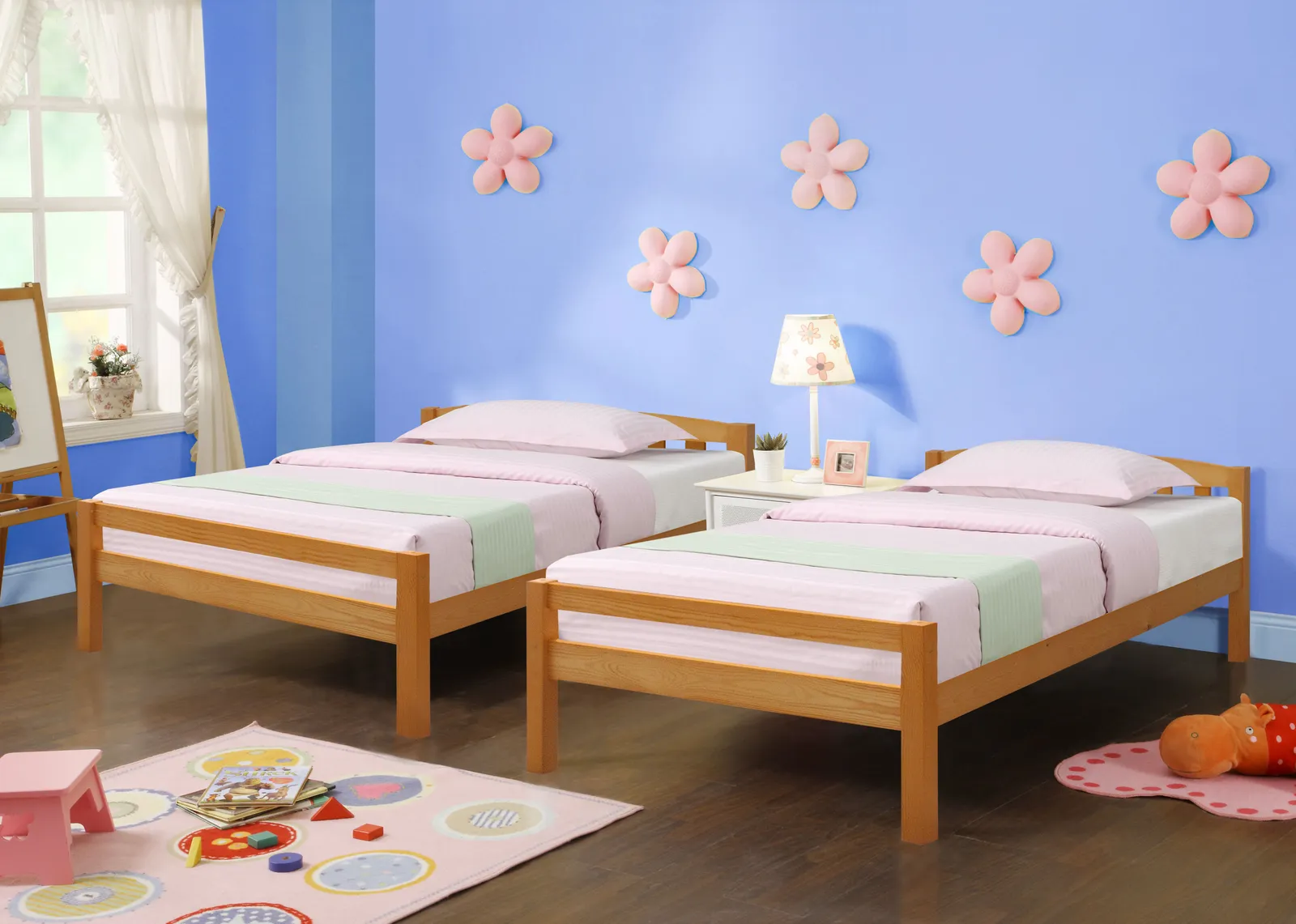 Comfy Living Ltd 3ft Wooden Combination Bunk Bed in Light Brown 3