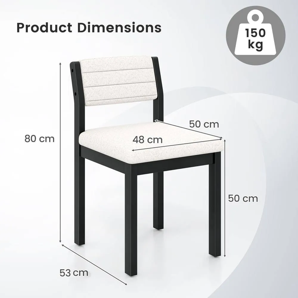 Costway 2 Pcs Imitation Lamb Fleece Home Chair Modern Dining Chairs in White 2