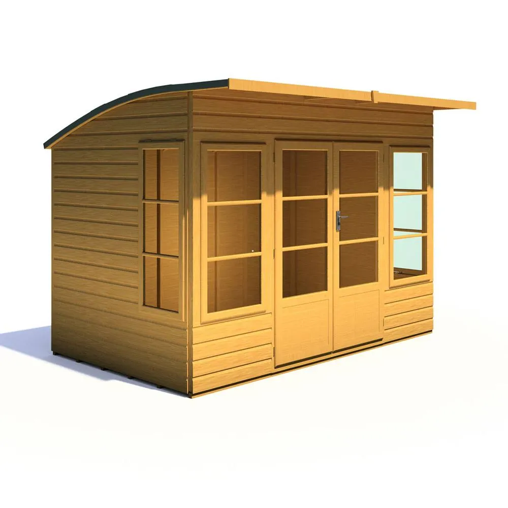 Shires Orchid 10x6 ft Double Door - Opening Windows Dip Treated Summerhouse in Brown 4