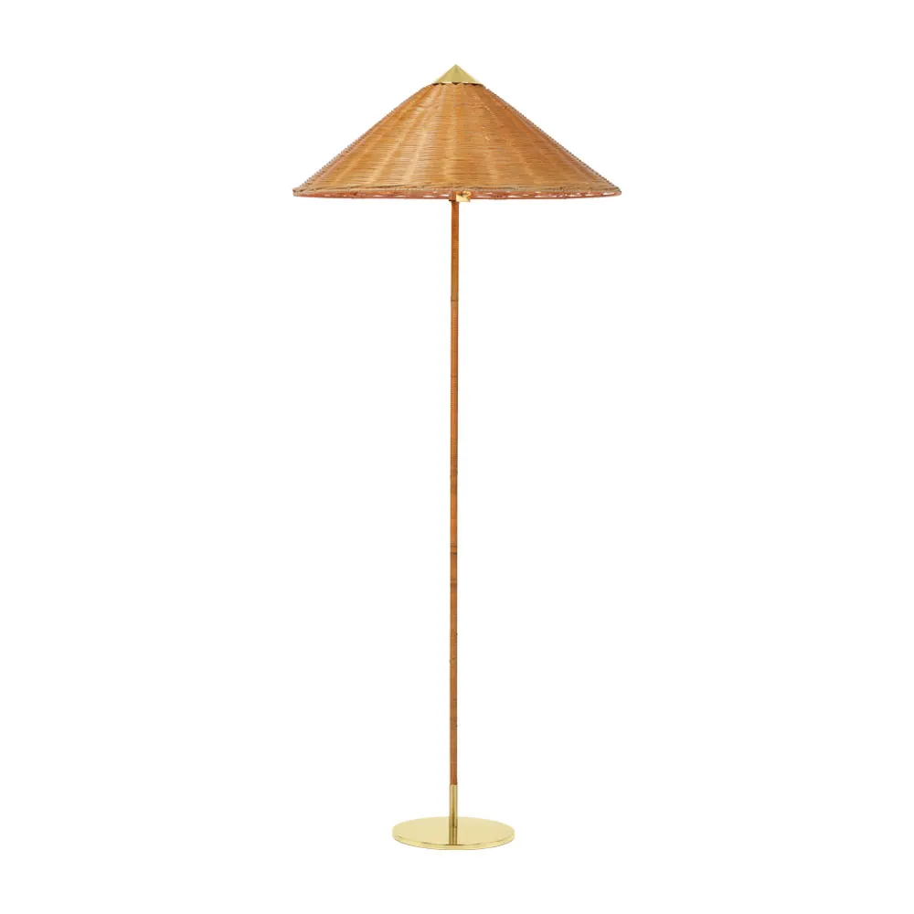 Gubi 9602 Floor Lamp Brass/Wicker