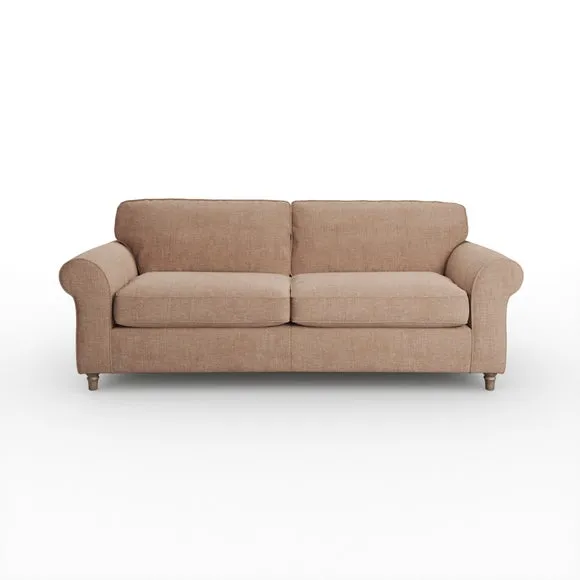 Flori Tonal Plush Chenille 4 Seater Sofa 6