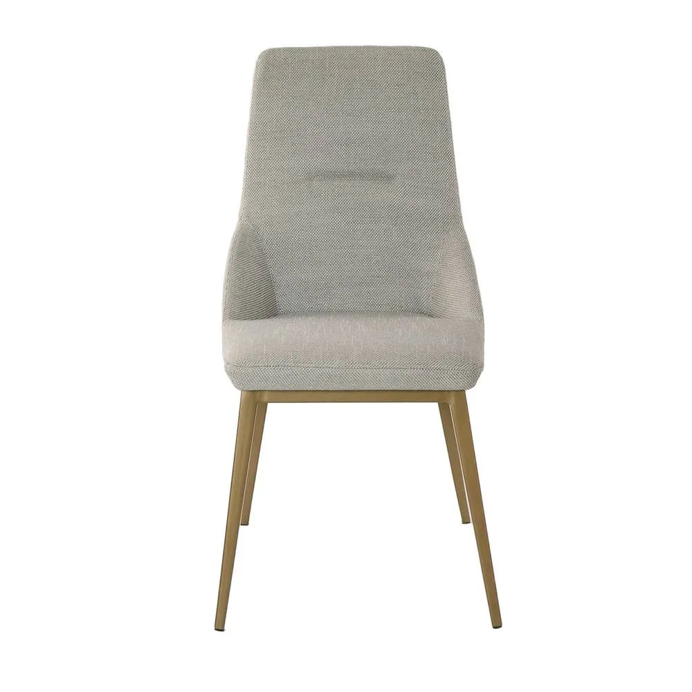 Angel Cerda Light Grey Fabric Dining Chair with Dark Gold Legs 2