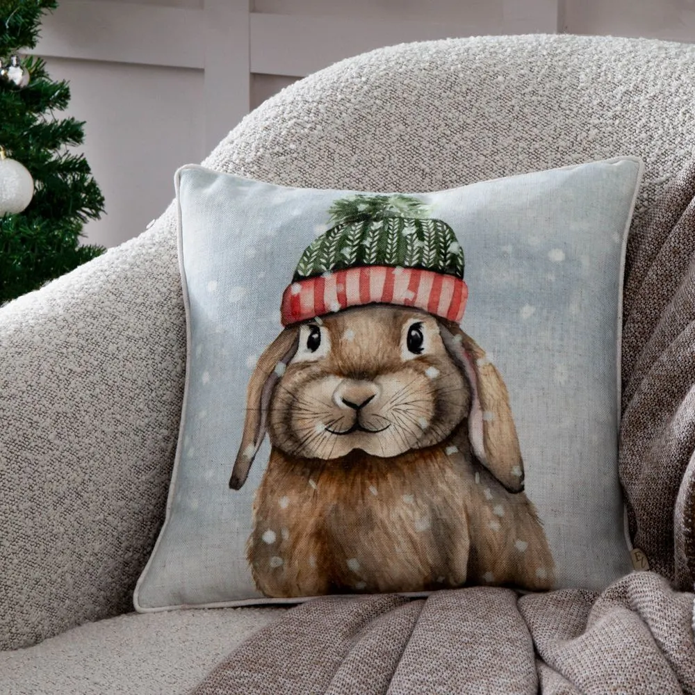 Evans Lichfield Winter Rabbit Printed Cushion
