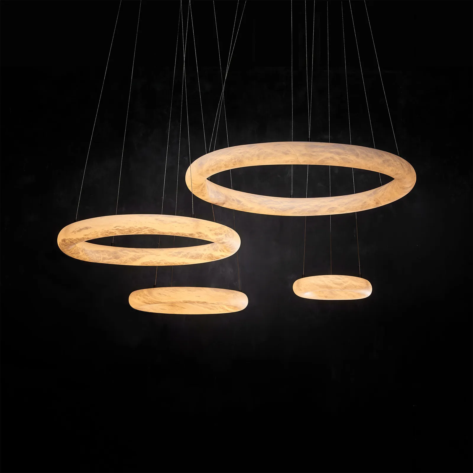 Timothy Oulton Alabaster Ring Pendant 59Cm Light, Neutral | Barker & Stonehouse 2