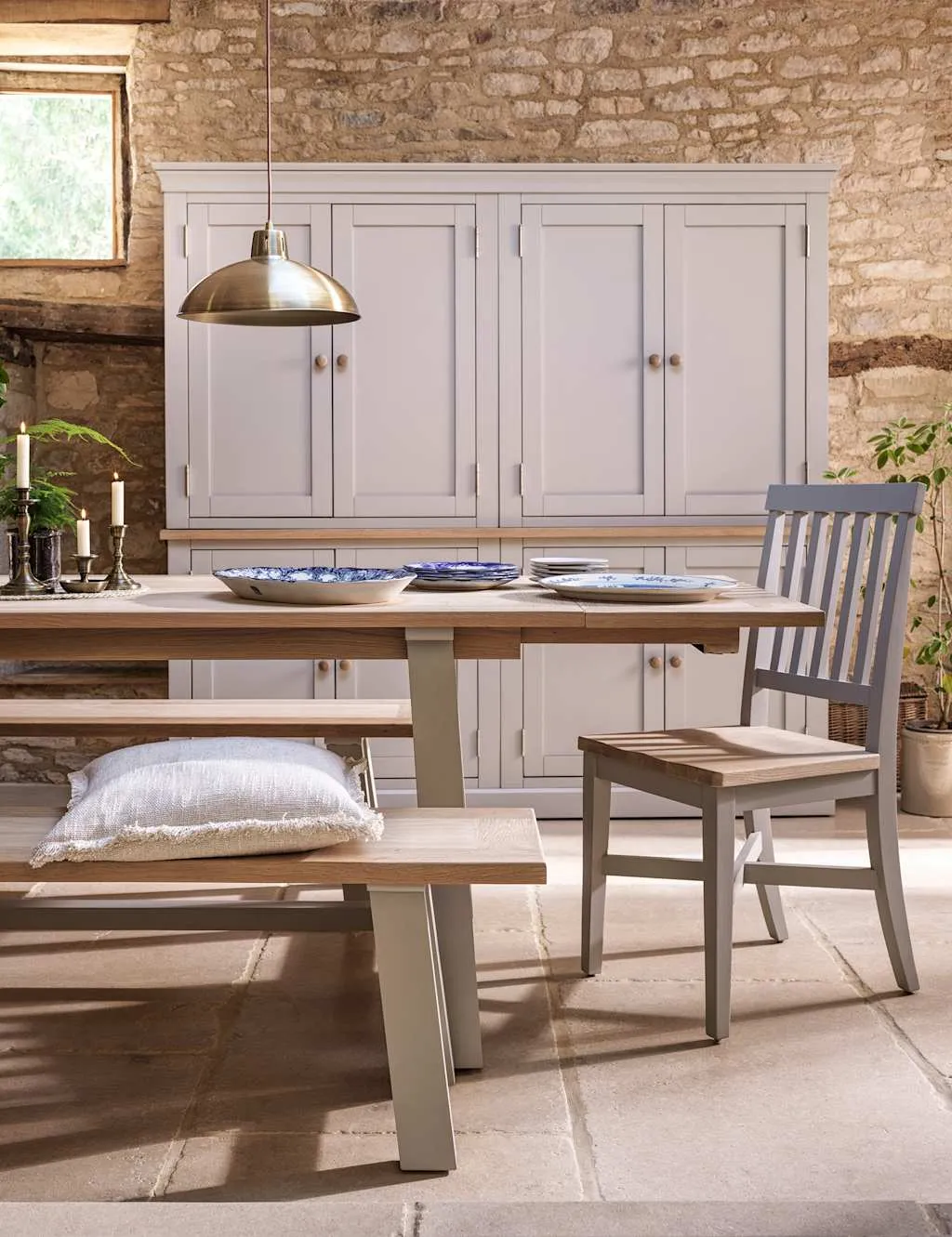 Cotswold Company Chester White Extending Dining Table Grey