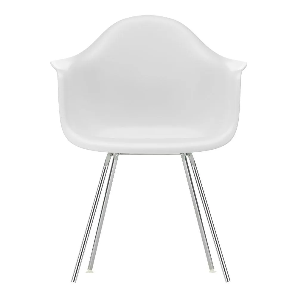 Vitra Eames DAX Armchair RE in Cotton White 01 Chrome Base 05 Glides 1