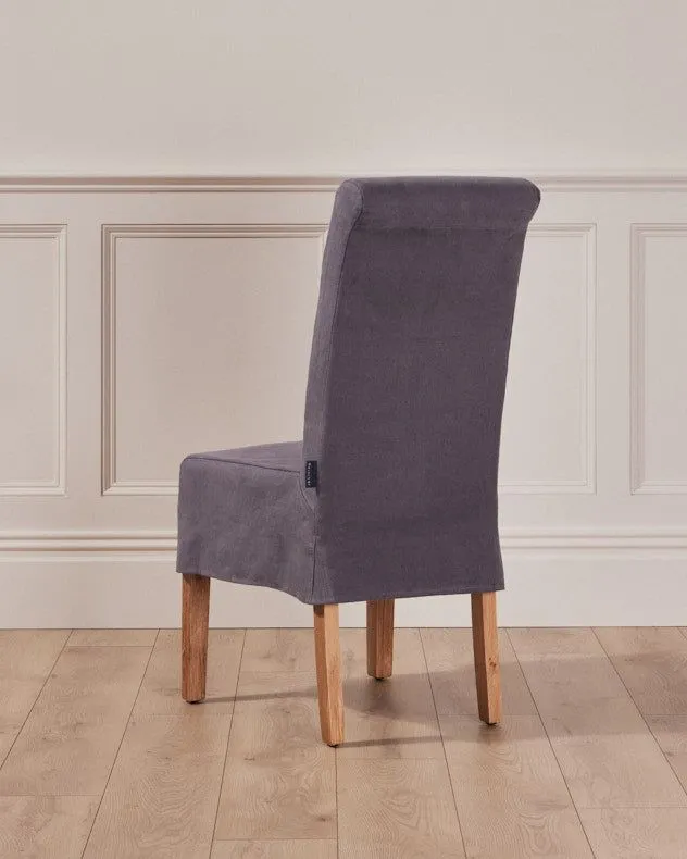 Dibor Riviera Loose Cover Kitchen Furniture Dining Room Chair - Grey 2