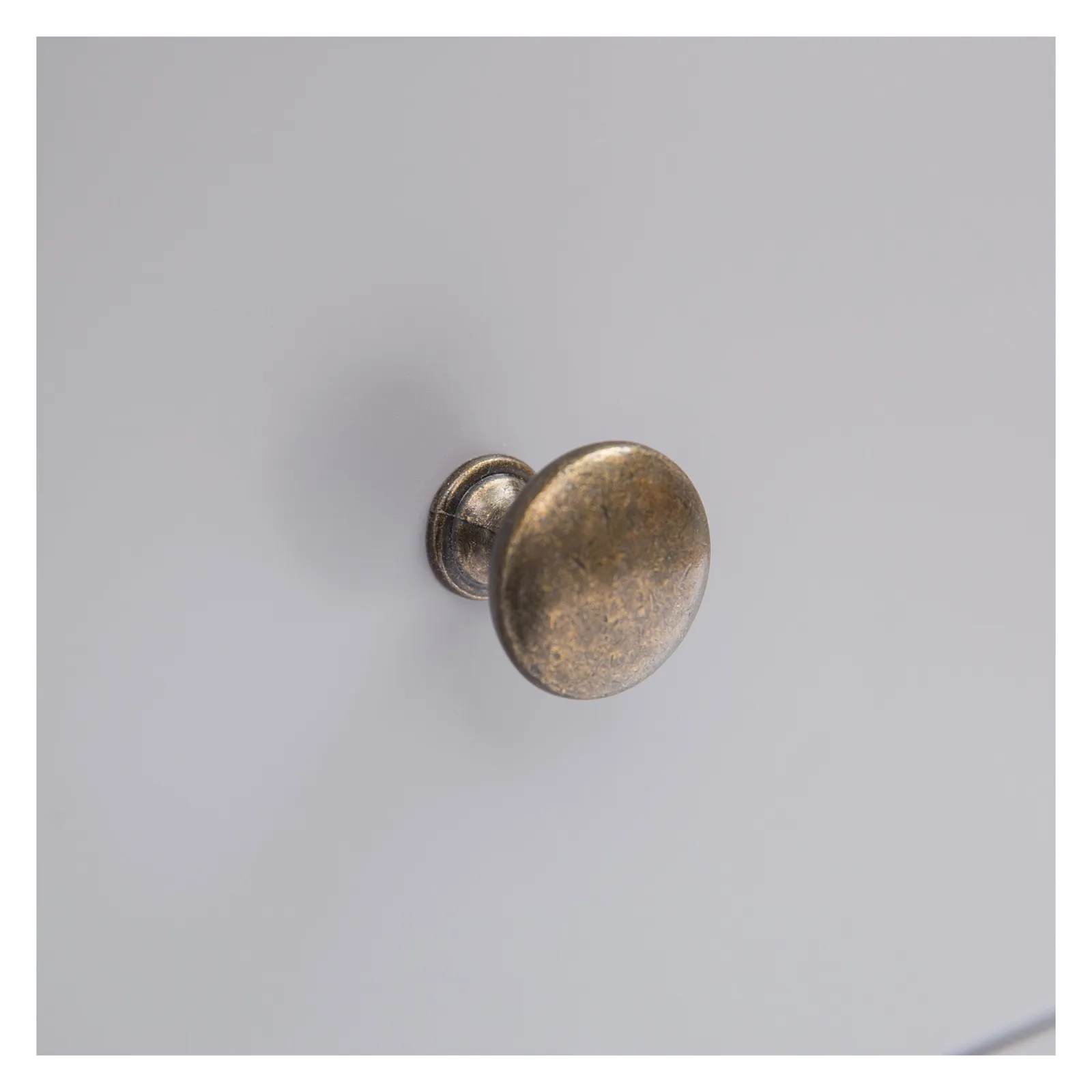 Cabinet Bits Biccari 3 Drawer Desk - Dressing Table Brass Knob in Grey 5