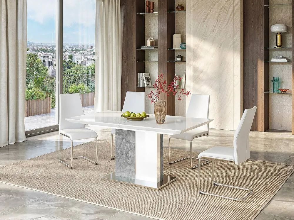 Vente-unique Extendable Dining Table - 6 To 8 Place Settings - MDF - Colours: in Grey 3