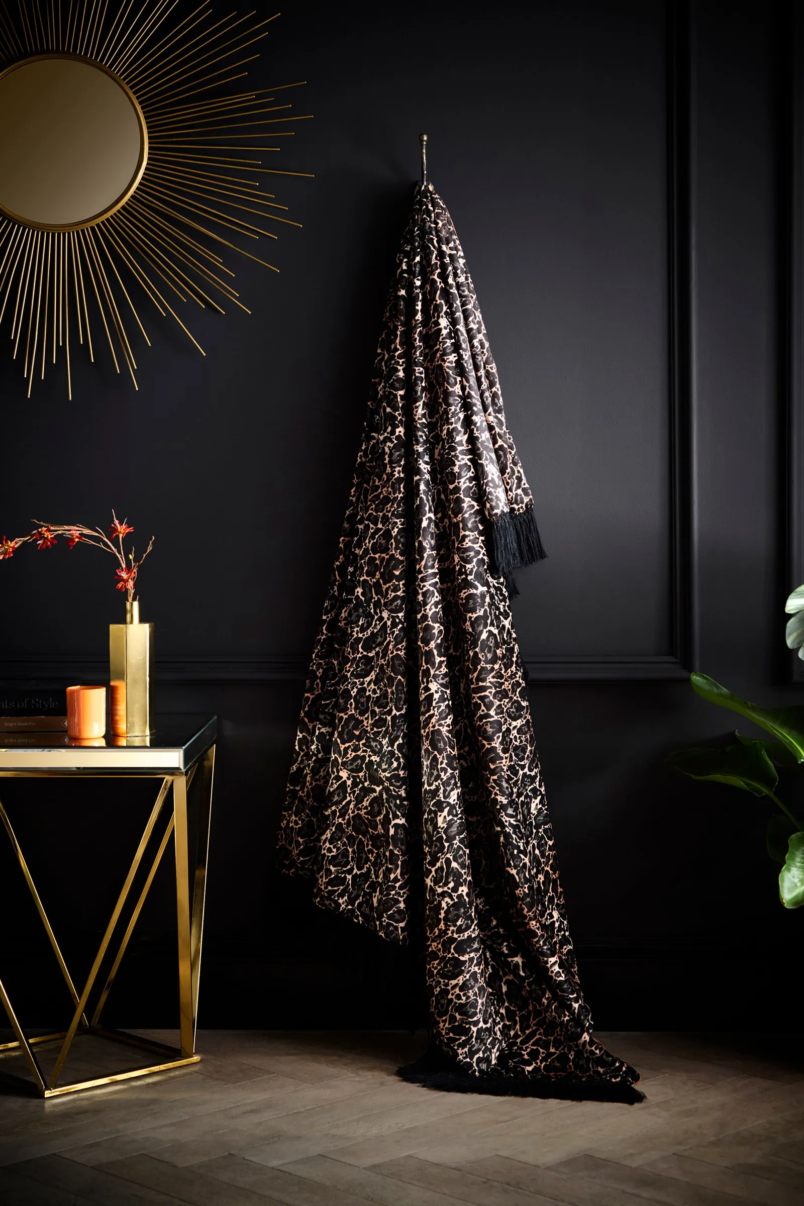 Laurence Llewelyn-Bowen 'Josephine' Leopard Print Velvet Throw in Gold