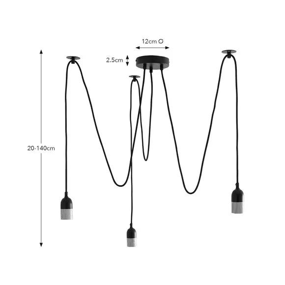 Romelia Flex 3 Light Spider Ceiling Light 6