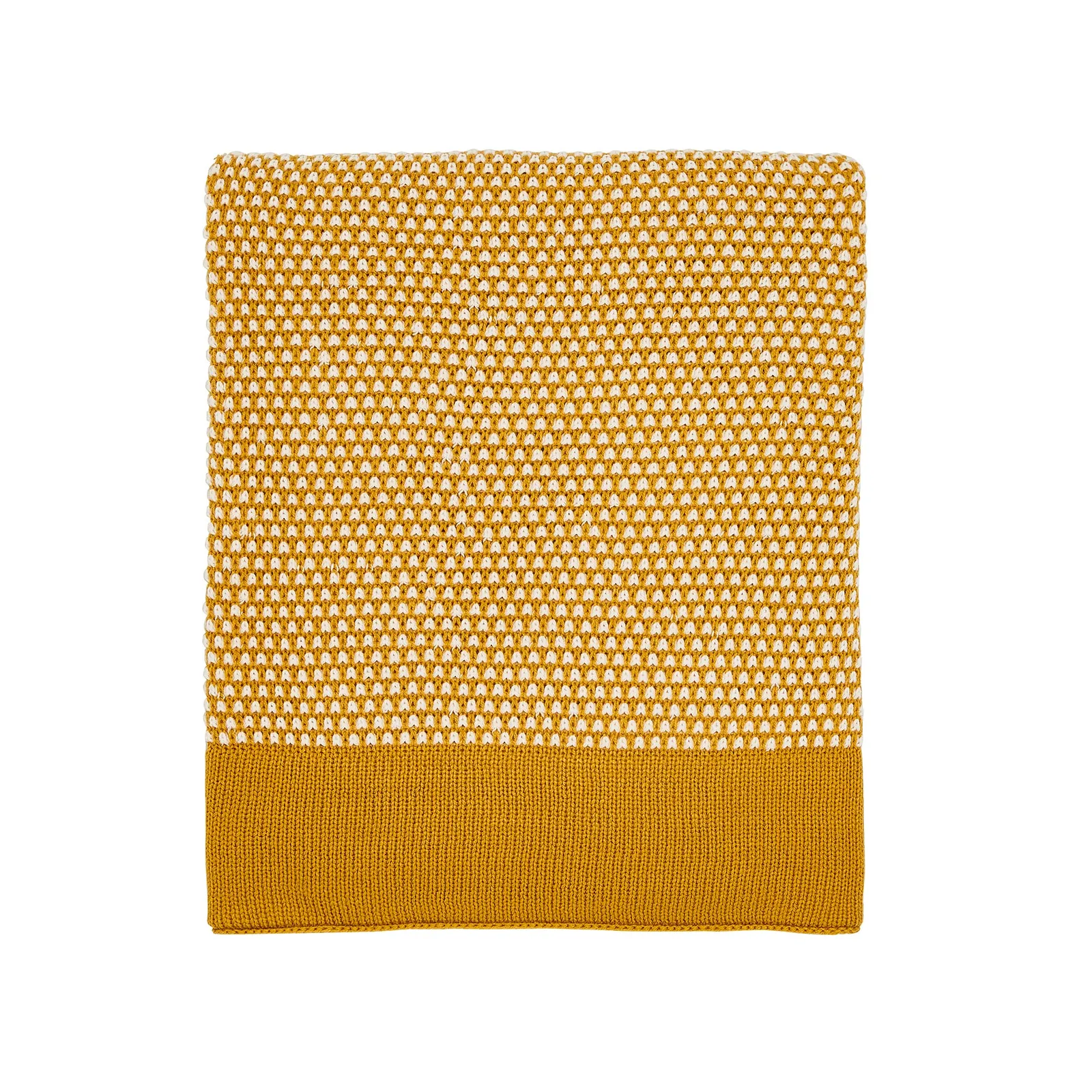 Helena Springfield Cassia Grove Cinnamon Knit Throw Yellow/White
