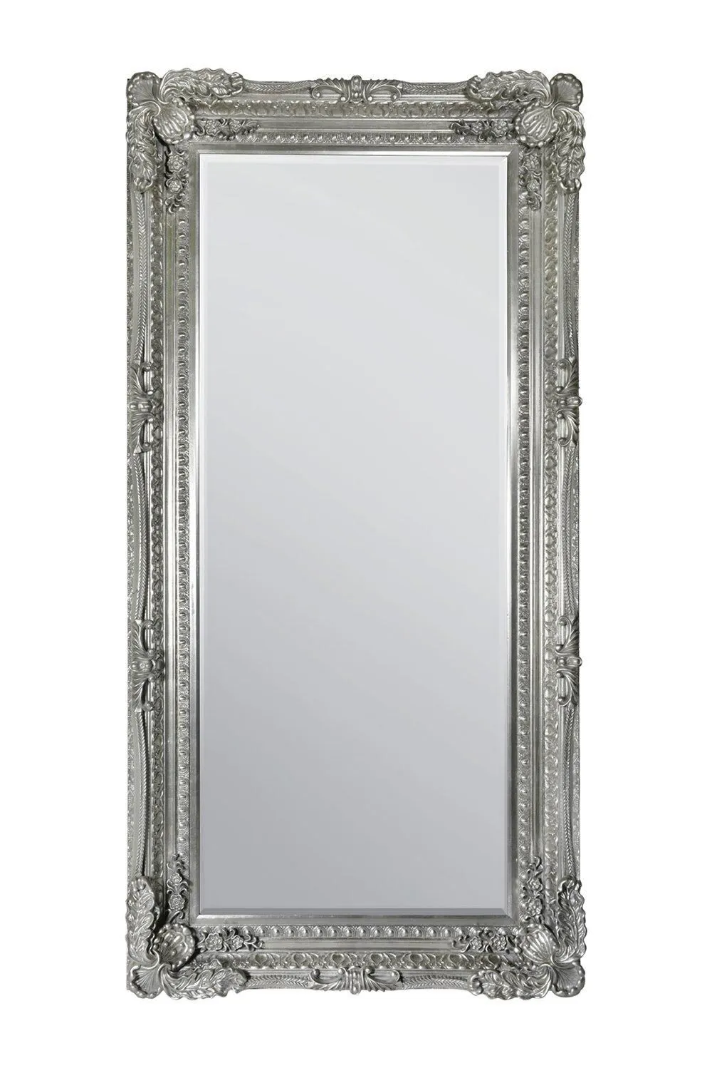 MirrorOutlet 'Carved Louis' Silver Antique Style Dress Full Length Leaner Mirror 183 x 91cm 2