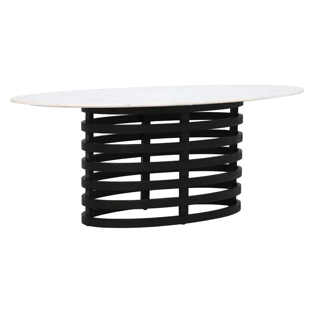 Nero Dining Table, White Marble