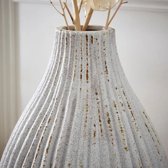 Ribbed Stone Bottle Vase 2