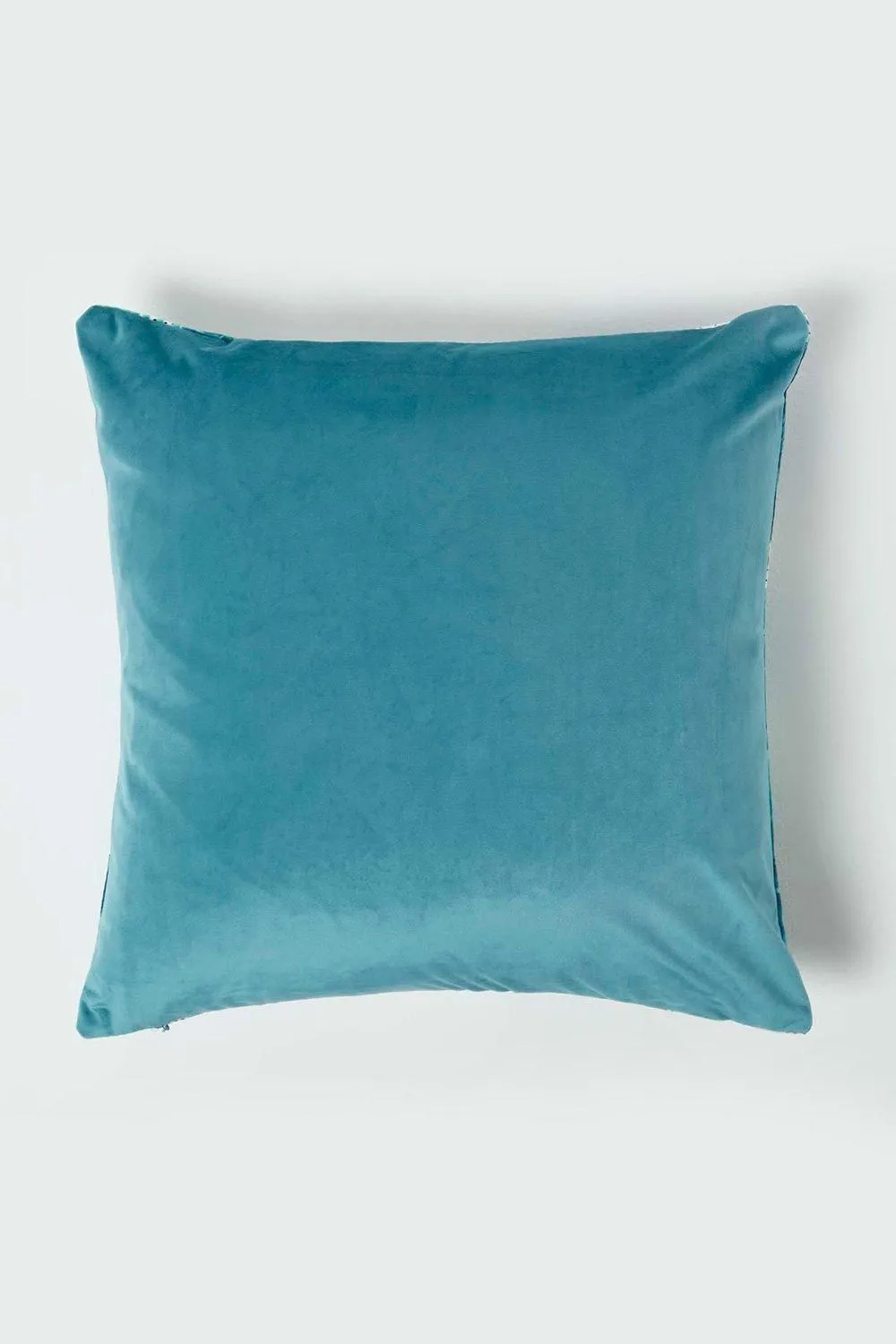 Homescapes Teal Jungle & Parrot Velvet Cushion 46 x 46 cm 2