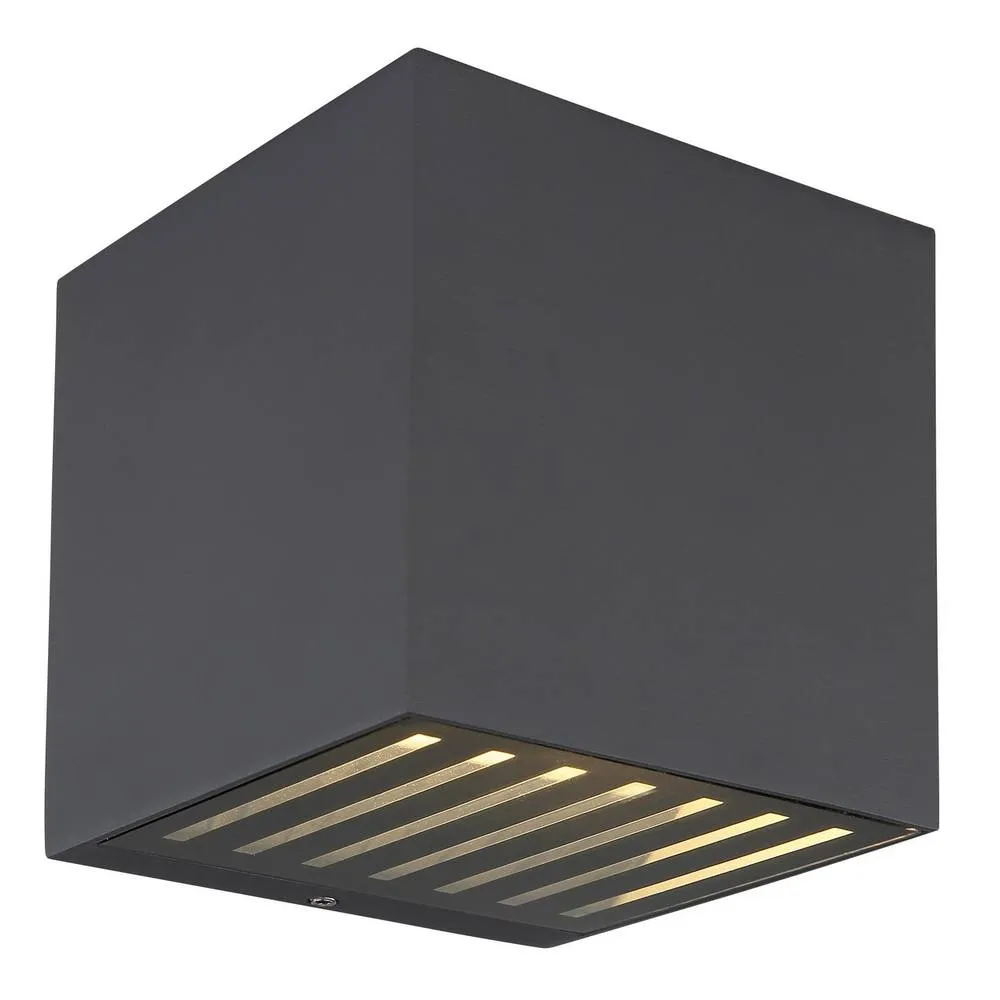 Netlighting Illi Outdoor Up Down Wall Lamp Anthracite IP54 Glass Shade LED 3000K in Grey