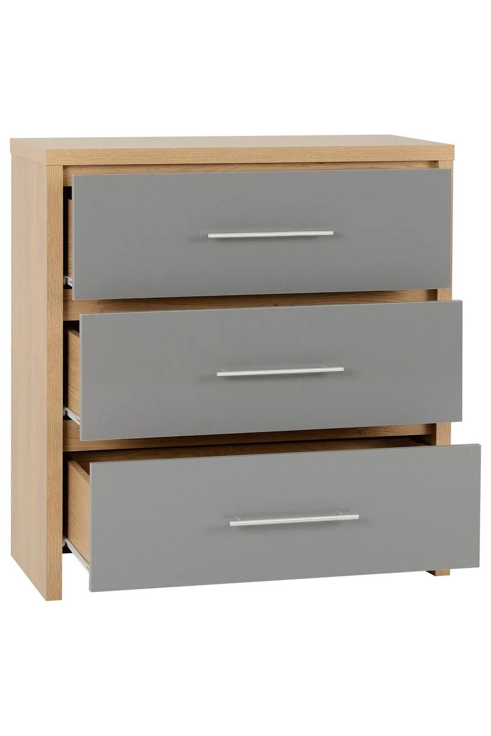 Seconique Seville 3 Drawer Chest in Grey 3