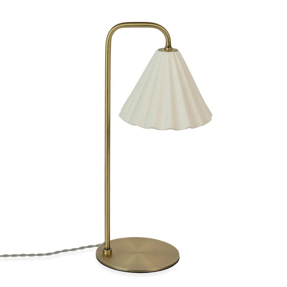 Heal's Monroe Porcelain Table Lamp White & Brushed Gold 2