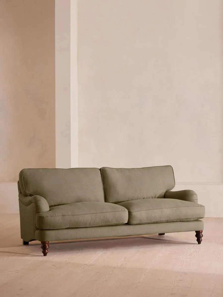 Arundel Three Seater Sofa, Linen, Sage