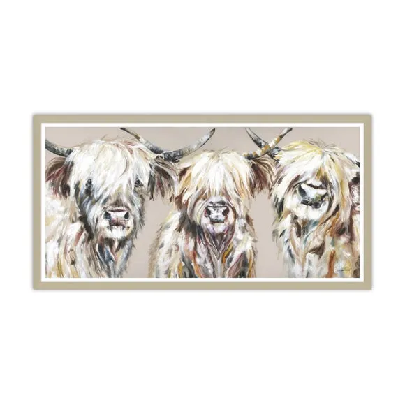 The Three Amigos Grande Highland Cow Framed Print 2