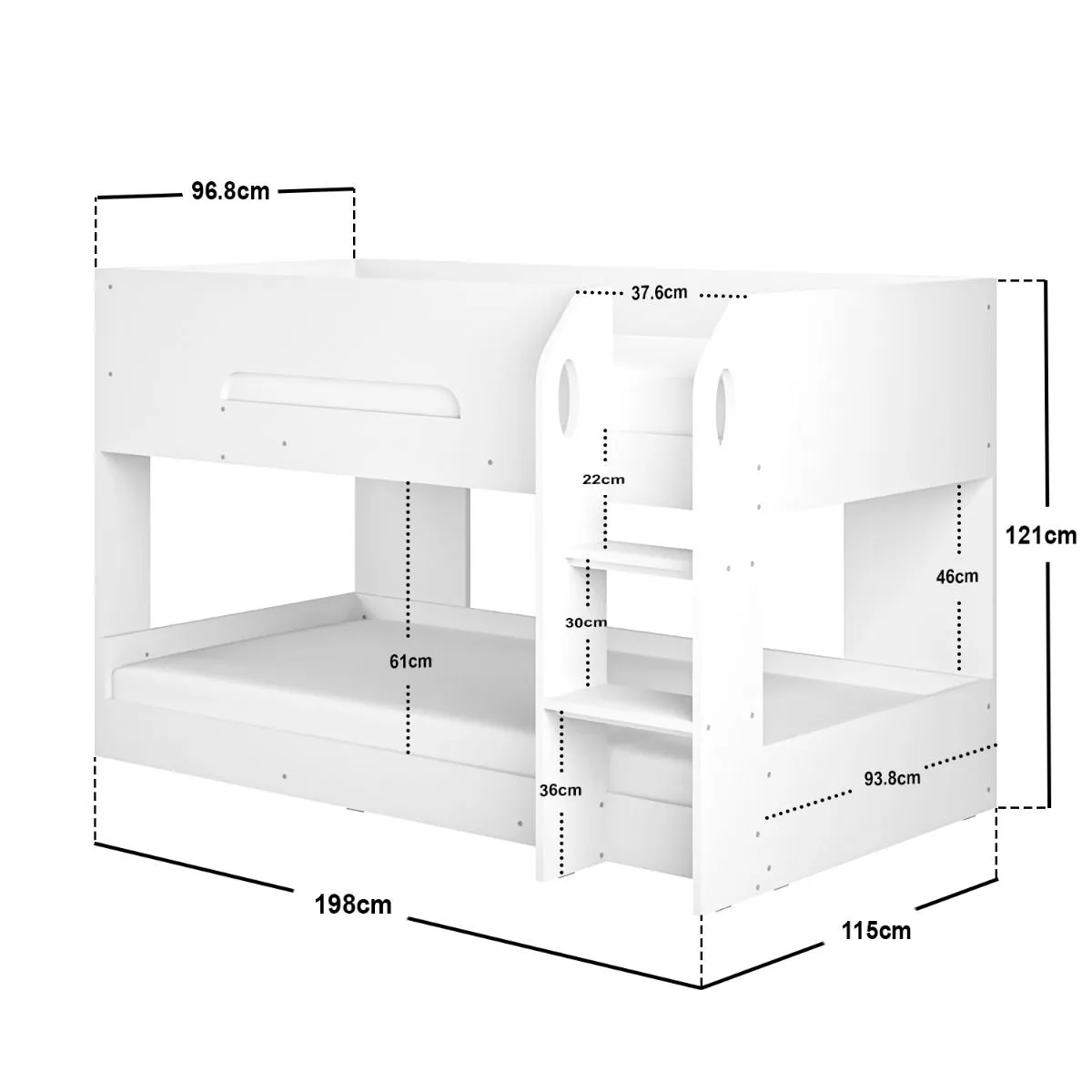 Flair Mystic Low Pod Bunk Bed in White 6