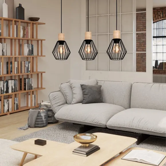 EGLO Palmorla Wire 3 Light Diner Ceiling Light