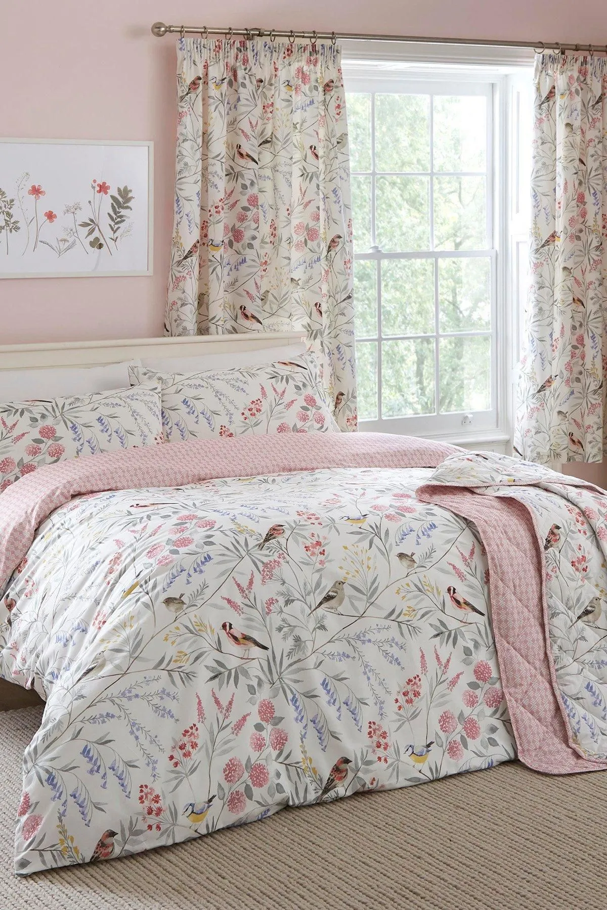 Dreams & Drapes 'Caraway' Reversible Duvet Cover Set in Pink 6