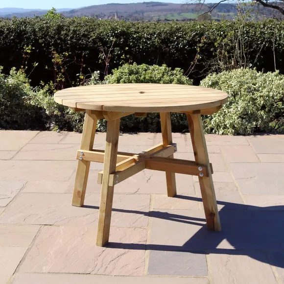 Freya Round Wooden Garden Dining Table