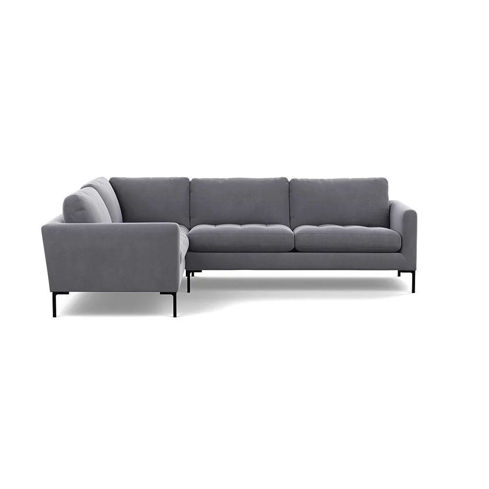 Heal's Eton LHF Corner Sofa Smart Velvet Dolphin Black