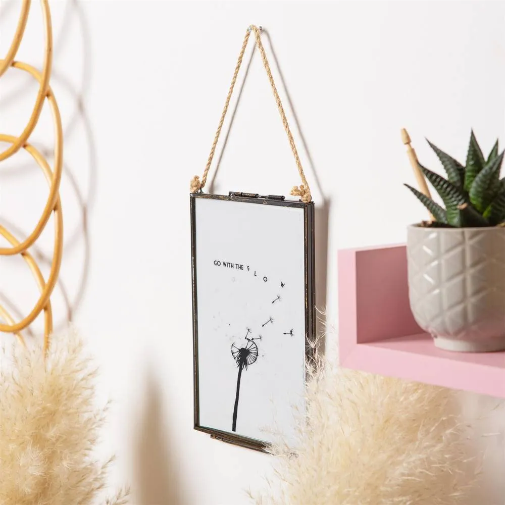 Nicola Spring 5pc Hanging Metal Photo Frames Gallery Set - Black - Picture Frame Wall Mounted Frame with Rope 3