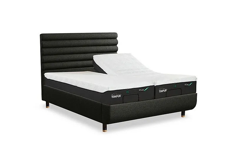 Arc Adjustable Disc Bed Frame with Vectra Headboard - King Size with Oak Feet