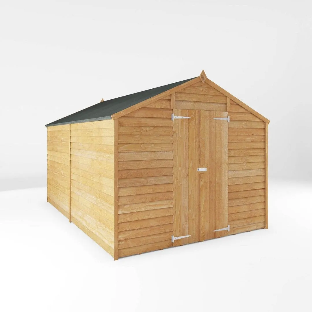 Mercia 12 x 8 Feet Overlap Apex Windowless Shed - L357 x W248.4 x H211.8 cm in Brown